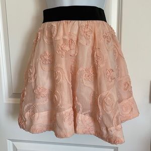 NWOT Peach Pink Floral detail skater Skirt Sz 10